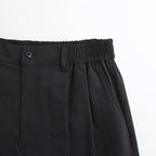 WINDPROOF NYLON WIDE EASY SHORT TROUSERS #BLACK [ST.814]