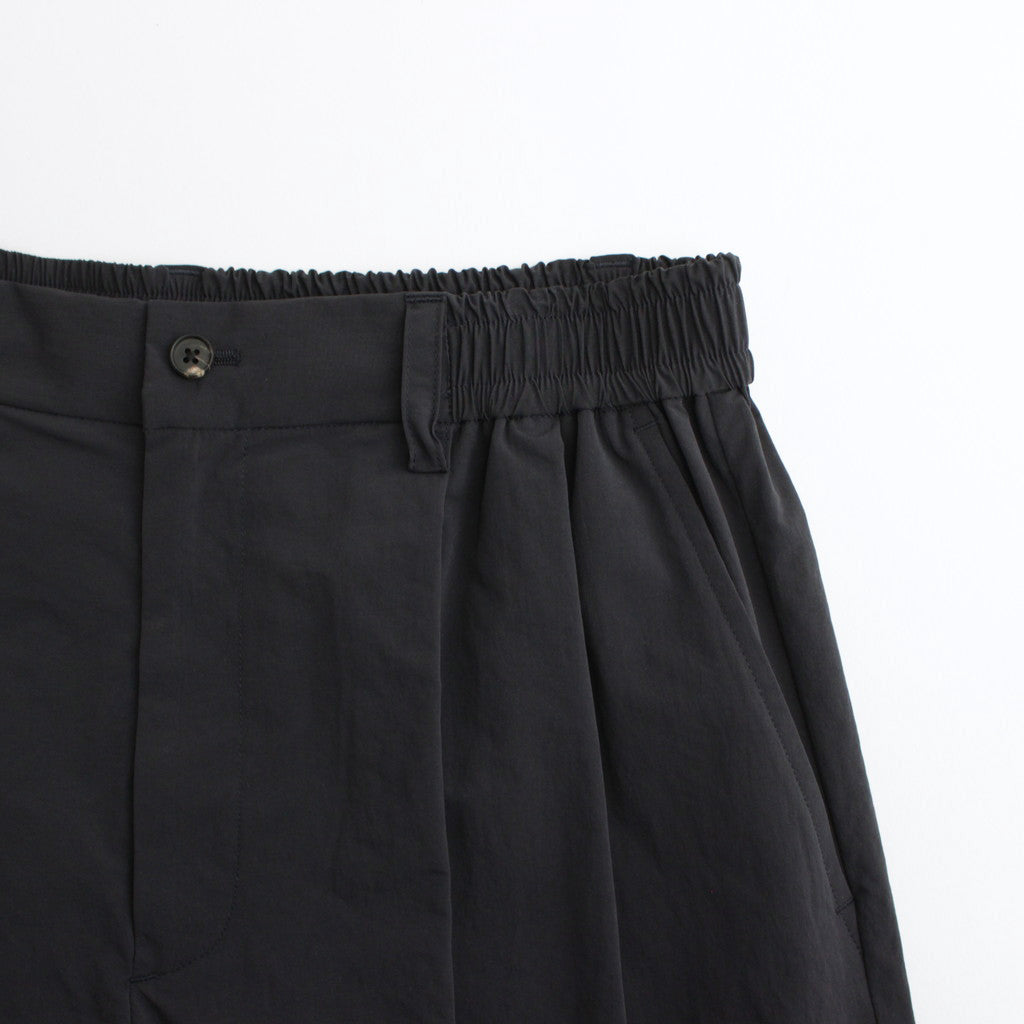 WINDPROOF NYLON WIDE EASY SHORT TROUSERS #BLACK [ST.814]