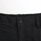 WINDPROOF NYLON WIDE EASY SHORT TROUSERS #BLACK [ST.814]