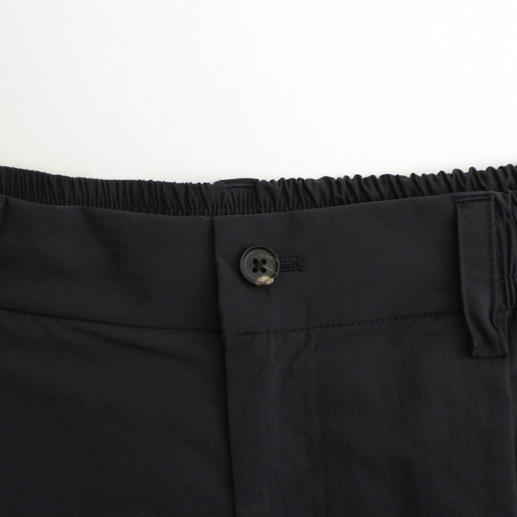 WINDPROOF NYLON WIDE EASY SHORT TROUSERS #BLACK [ST.814]