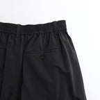 WINDPROOF NYLON WIDE EASY SHORT TROUSERS #BLACK [ST.814]