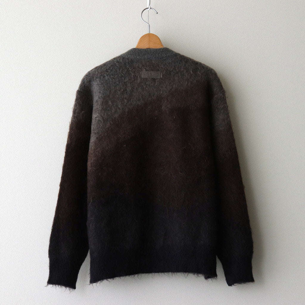 GRADATION MOHAIR KNIT CARDIGAN #BROWN CREAM GRADATION [ST.1002]