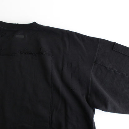 OVERSIZED REBUILD SWEAT LS #BLACK [ST.984]