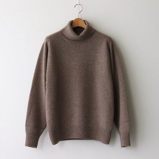 EXTRA FINE WOOL WARM KNIT TURTLE NECK LS #TOP BEIGE [ST.989]