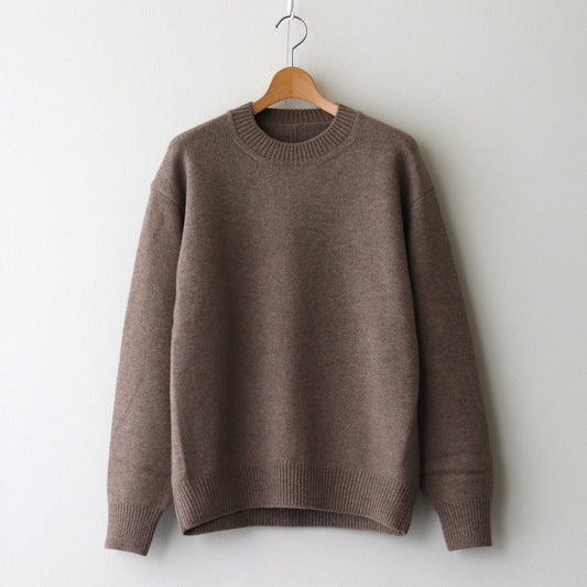 EXTRA FINE WOOL WARM KNIT CREW NECK LS #TOP BEIGE [ST.988]