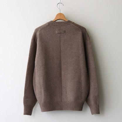 EXTRA FINE WOOL WARM KNIT CREW NECK LS #TOP BEIGE [ST.988]