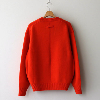 EXTRA FINE WOOL WARM KNIT CREW NECK LS #ORANGE [ST.988]