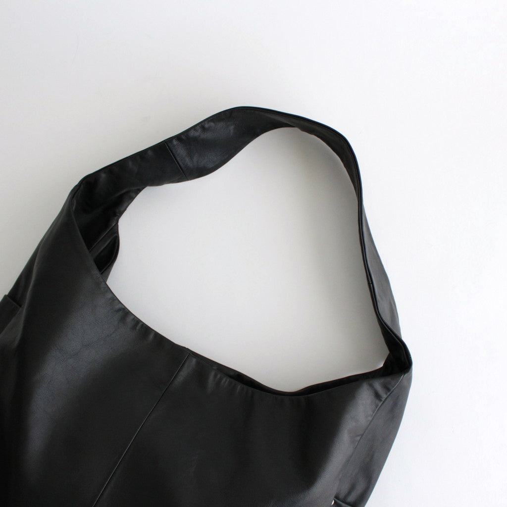 LEATHER SHOULDER BAG #BLACK [ST.1034]