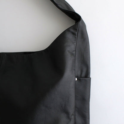 LEATHER SHOULDER BAG #BLACK [ST.1034]