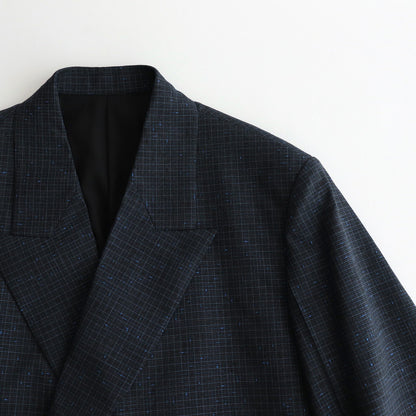 PLAID DOUBLE BREASTED JACKET #NAVY [YK24FW0861J]