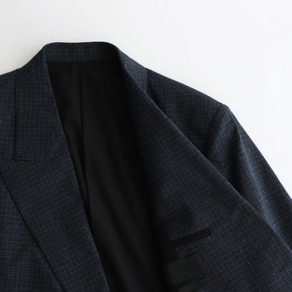 PLAID DOUBLE BREASTED JACKET #NAVY [YK24FW0861J]