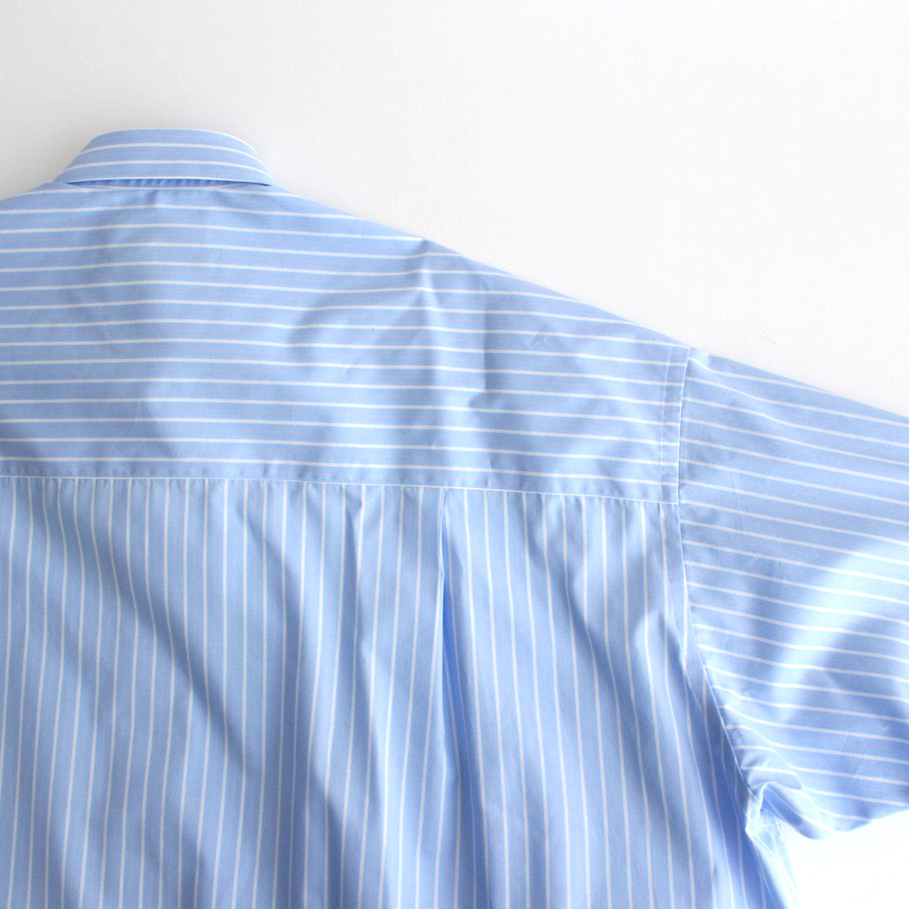 SIDOGRAS S/S Oversized Regular Collar Shirt #BLUE STRIPE [GM242-50004]]