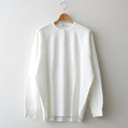 Waffle L/S Henley Neck Tee #WHITE [GU241-70136B]
