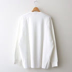 Waffle L/S Henley Neck Tee #WHITE [GU241-70136B]