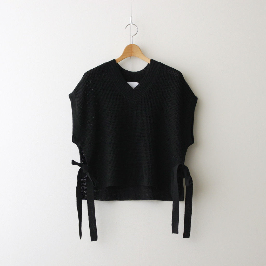 Linen SOLOTEX Knit Vest #BLACK [GL241-80208]