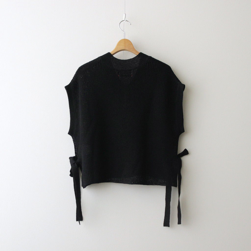Linen SOLOTEX Knit Vest #BLACK [GL241-80208]