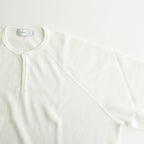 Waffle L/S Henley Neck Tee #WHITE [GU241-70136B]