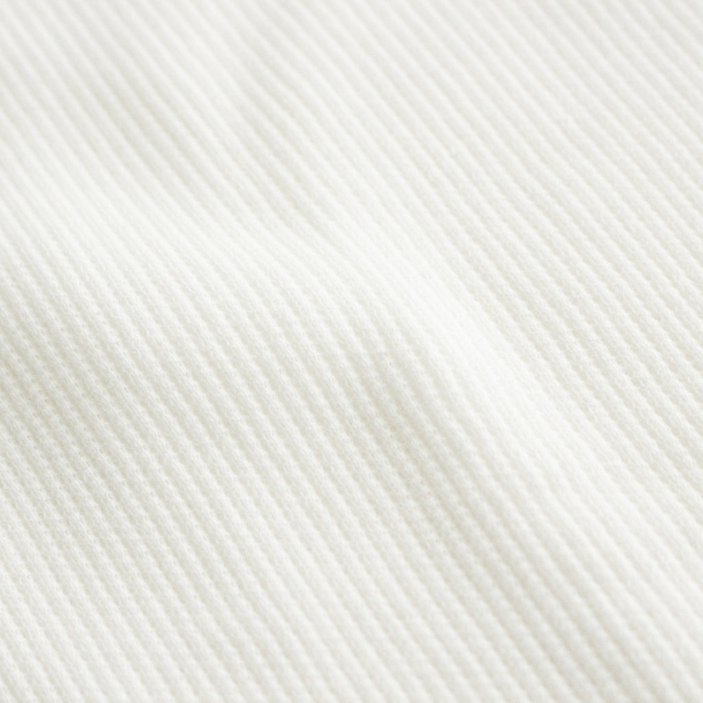 Waffle L/S Henley Neck Tee #WHITE [GU241-70136B]