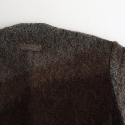 GRADATION MOHAIR KNIT CARDIGAN #BROWN CREAM GRADATION [ST.1002]