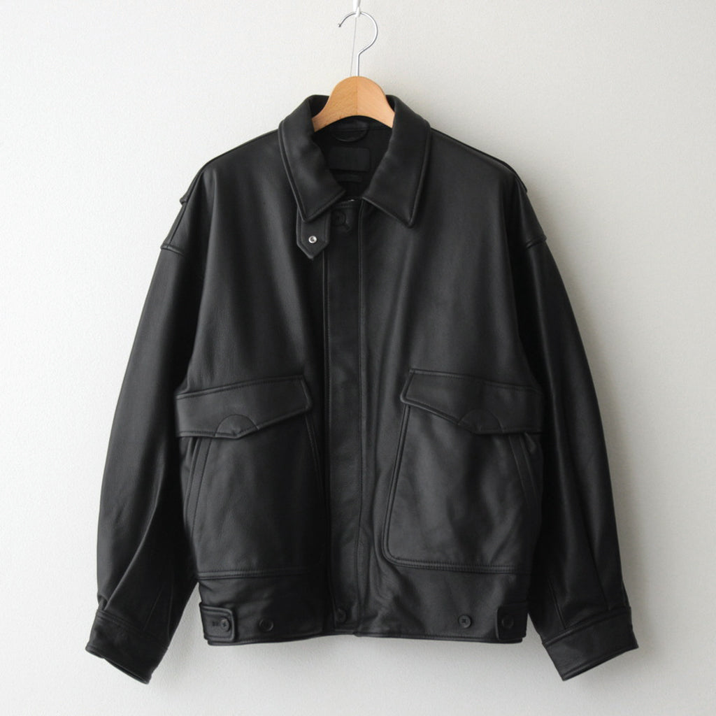 LEATHER FLIGHT JACKET #BLACK [YK24FW0750B]