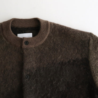 GRADATION MOHAIR KNIT CARDIGAN #NAVY KHAKI GRADATION [ST.1002]