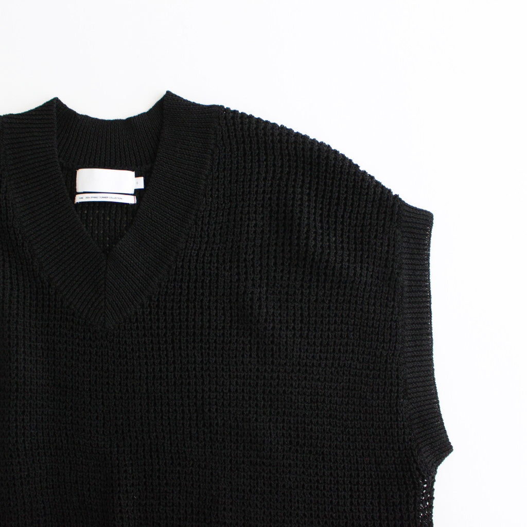 Linen SOLOTEX Knit Vest #BLACK [GL241-80208]