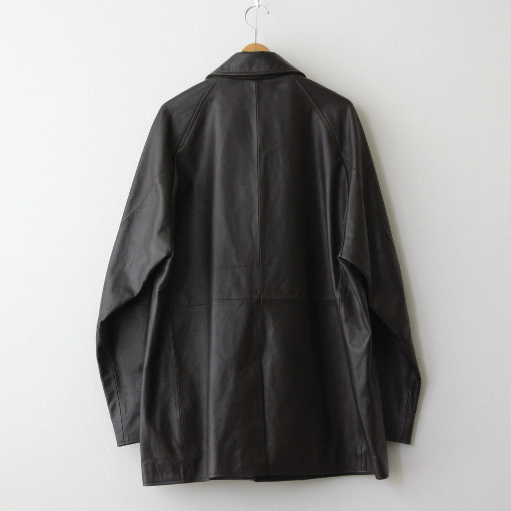 LEATHER HALF COAT #DARK BROWN [ST.766]
