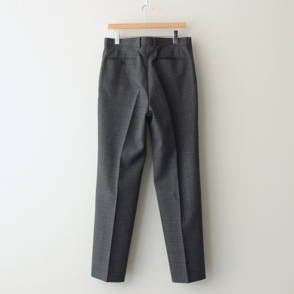 BLUEFACED WOOL CHECK SLACKS #CHARCOAL CHECK [A24AP02CB]