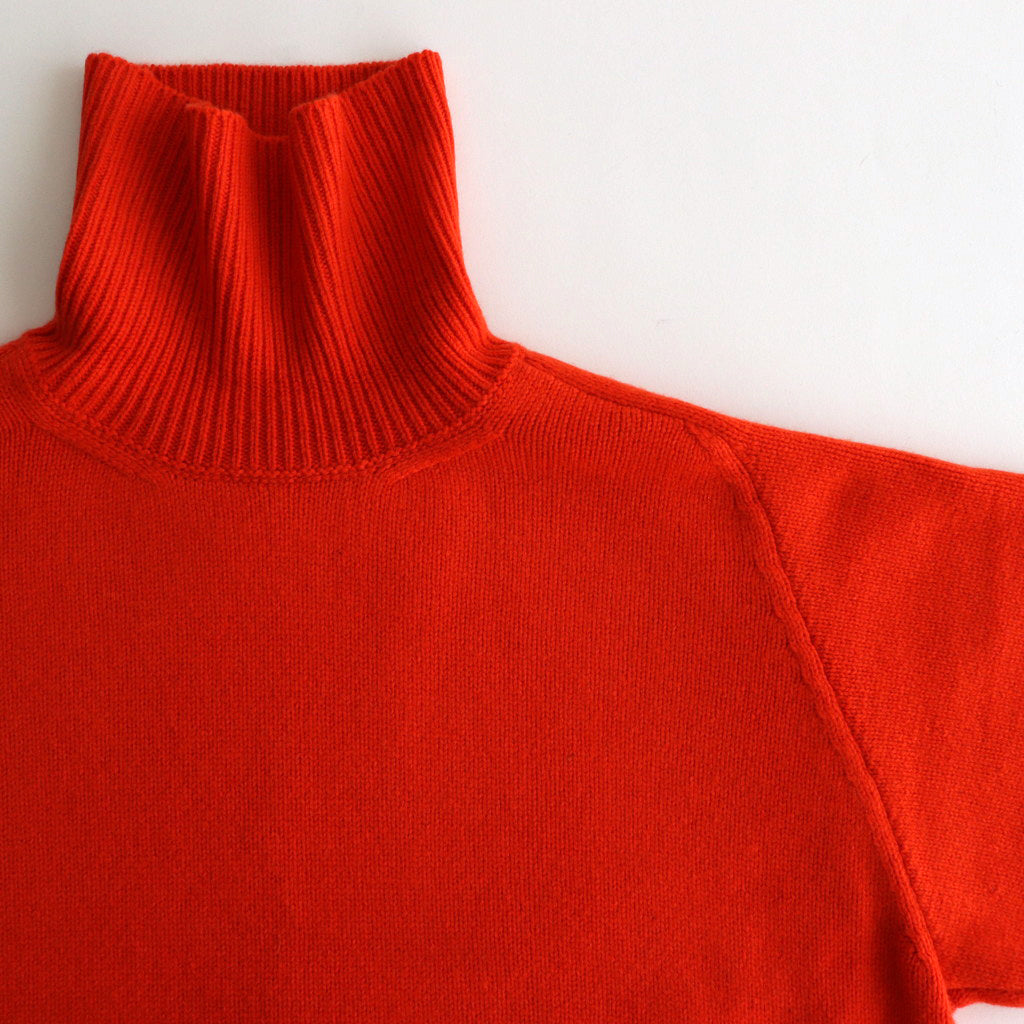 EXTRA FINE WOOL WARM KNIT TURTLE NECK LS #ORANGE [ST.989]