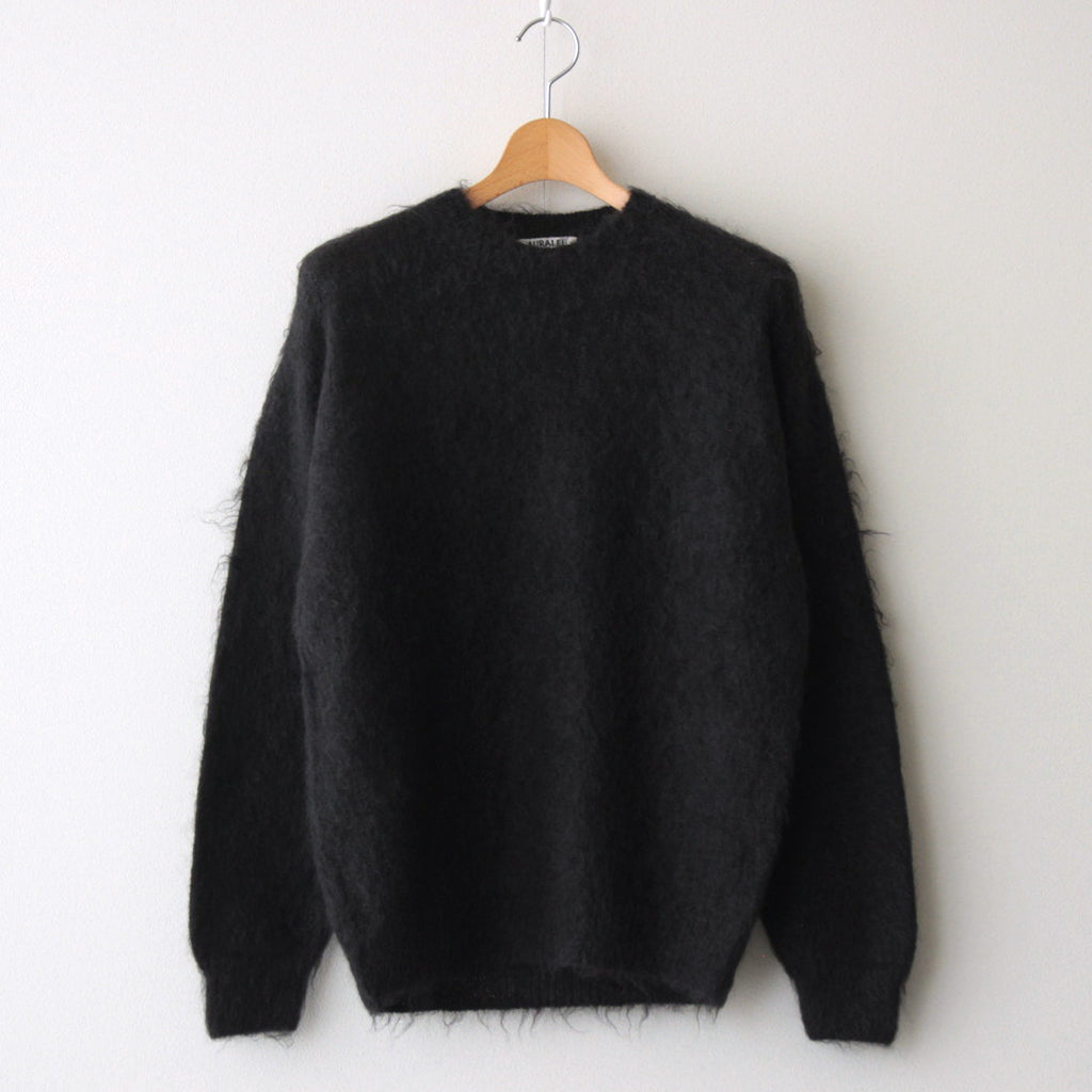 BRUSHED SUPER KID MOHAIR KNIT P/O #INK BLACK [A24AP05KM]