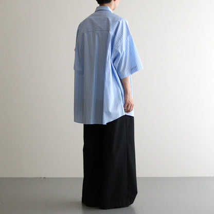 SIDOGRAS S/S Oversized Regular Collar Shirt #BLUE STRIPE [GM242-50004]]