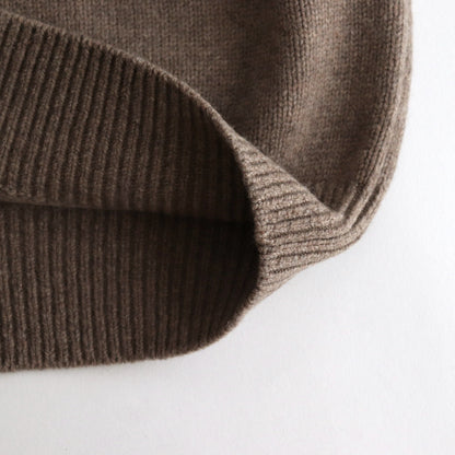 EXTRA FINE WOOL WARM KNIT CREW NECK LS #TOP BEIGE [ST.988]