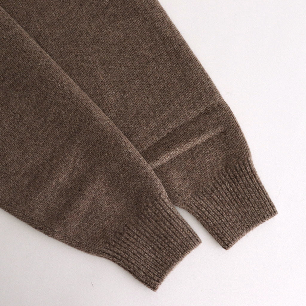 EXTRA FINE WOOL WARM KNIT CREW NECK LS #TOP BEIGE [ST.988]