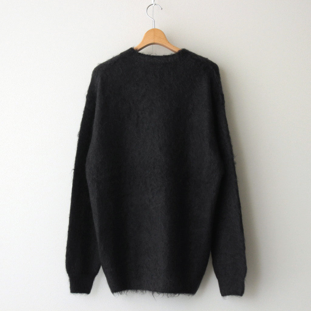 BRUSHED SUPER KID MOHAIR KNIT P/O #INK BLACK [A24AP03KM]