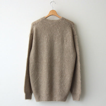 BRUSHED SUPER KID MOHAIR KNIT P/O #GRAY BEIGE [A24AP03KM]