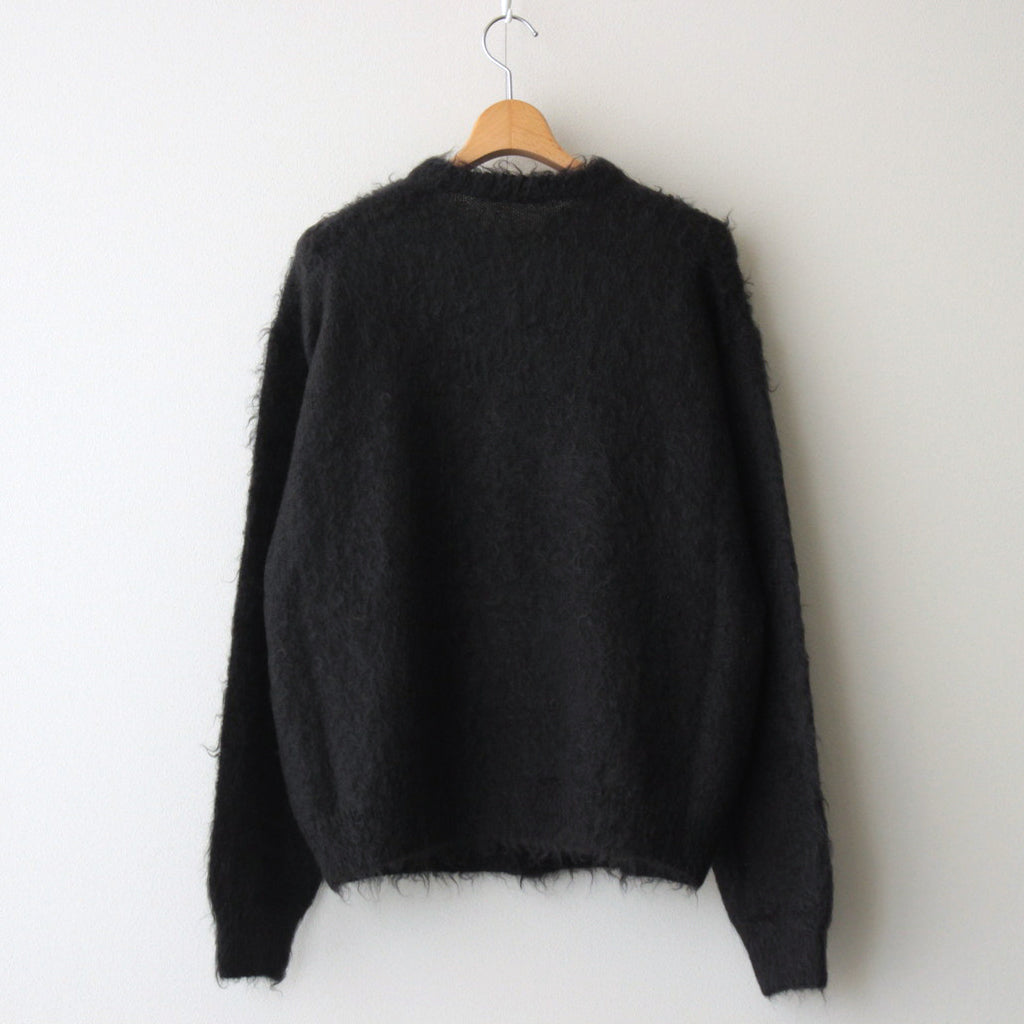 BRUSHED SUPER KID MOHAIR KNIT CARDIGAN #INK BLACK [A24AC01KM]