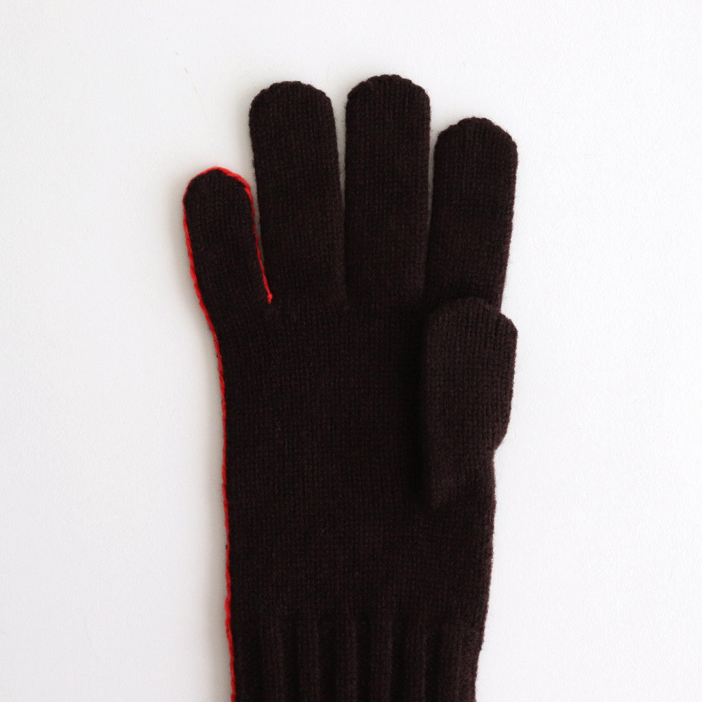 KNIT GLOVES #BROWN [YK24FW0835A]