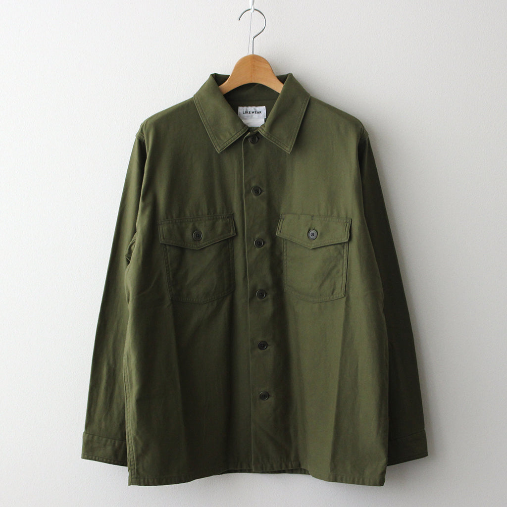 BAKER SHIRT #olive satin [24102]