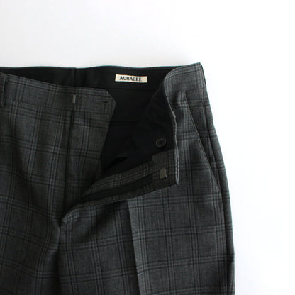 BLUEFACED WOOL CHECK SLACKS #CHARCOAL CHECK [A24AP02CB]