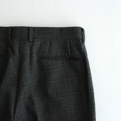 BLUEFACED WOOL CHECK SLACKS #CHARCOAL CHECK [A24AP02CB]