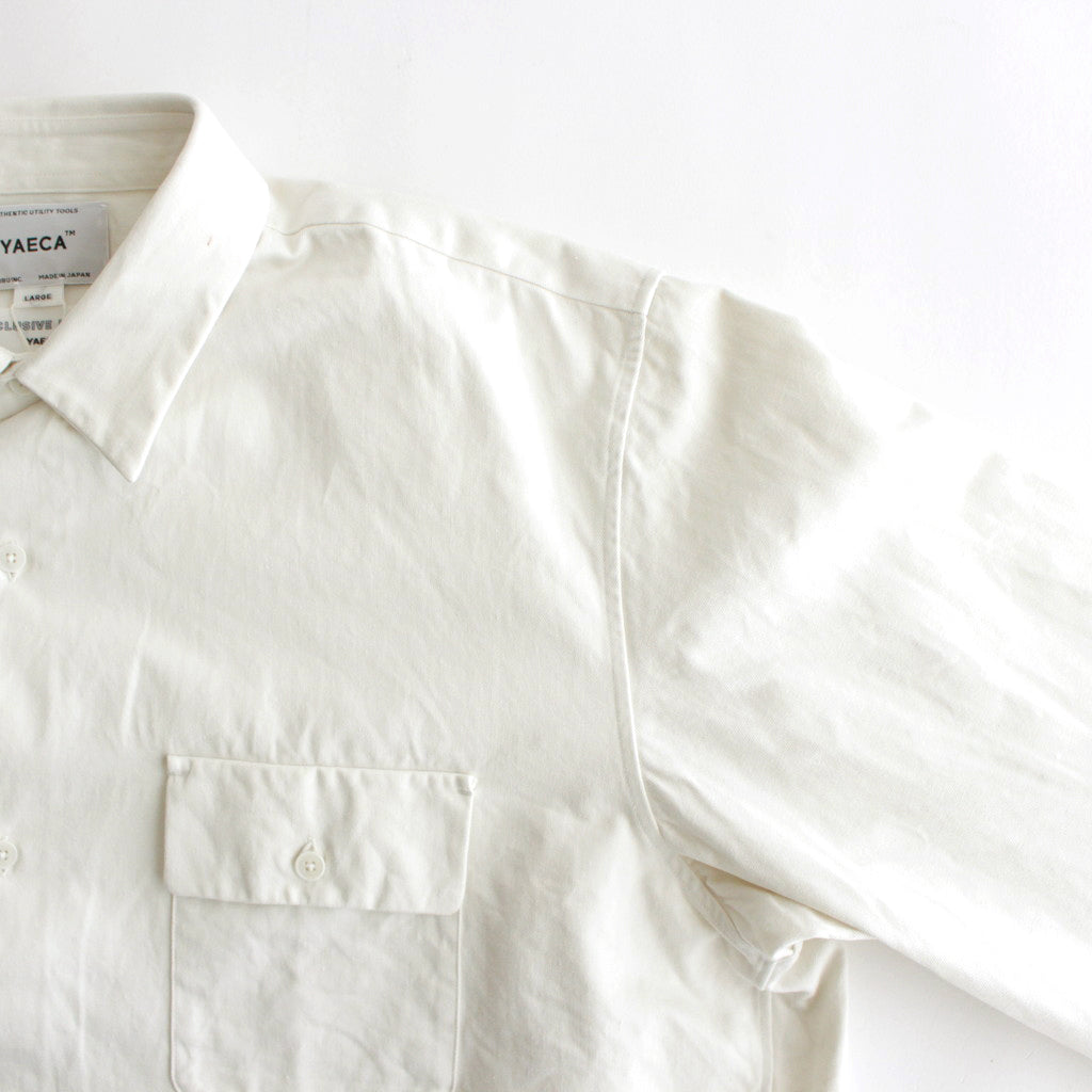 BUTTON SHIRT FLAP POCKET #off white [13156]