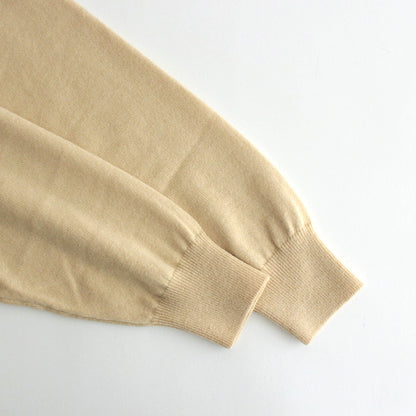 CASHMERE SILK WOOL KNIT POLO #LIGHT KHAKI [A24AP02SK]