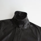 LEATHER HALF COAT #DARK BROWN [ST.766]
