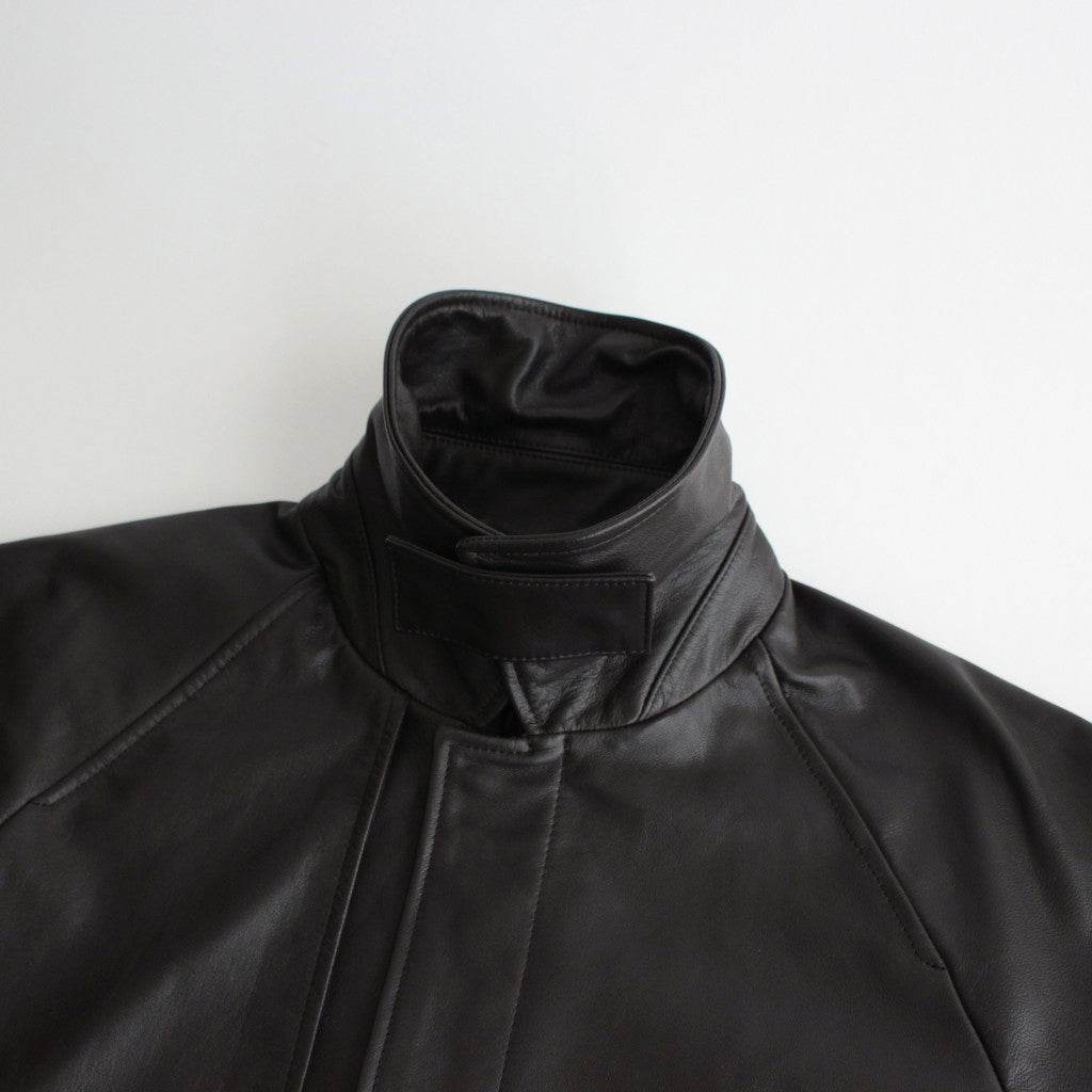 LEATHER HALF COAT #DARK BROWN [ST.766]