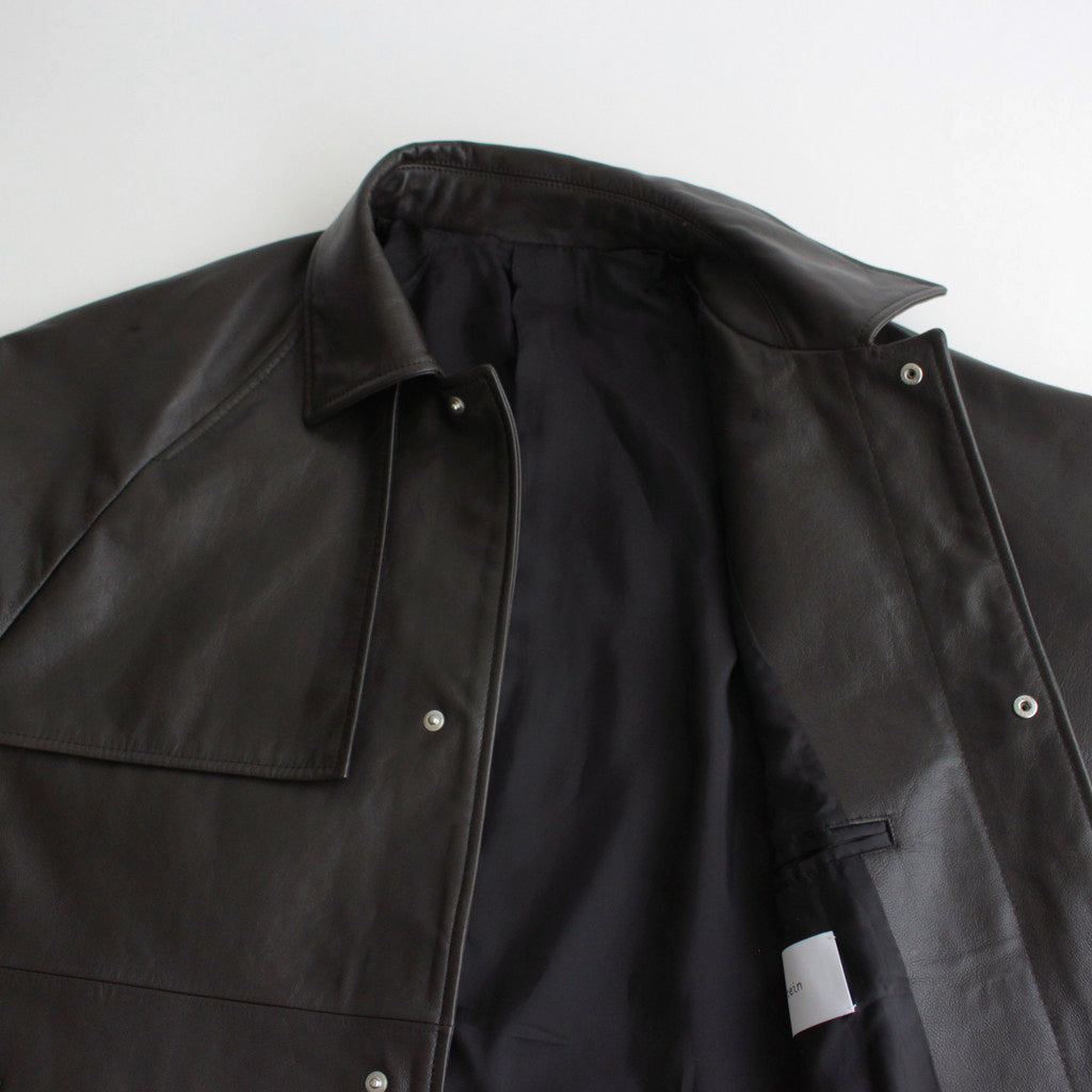 LEATHER HALF COAT #DARK BROWN [ST.766]