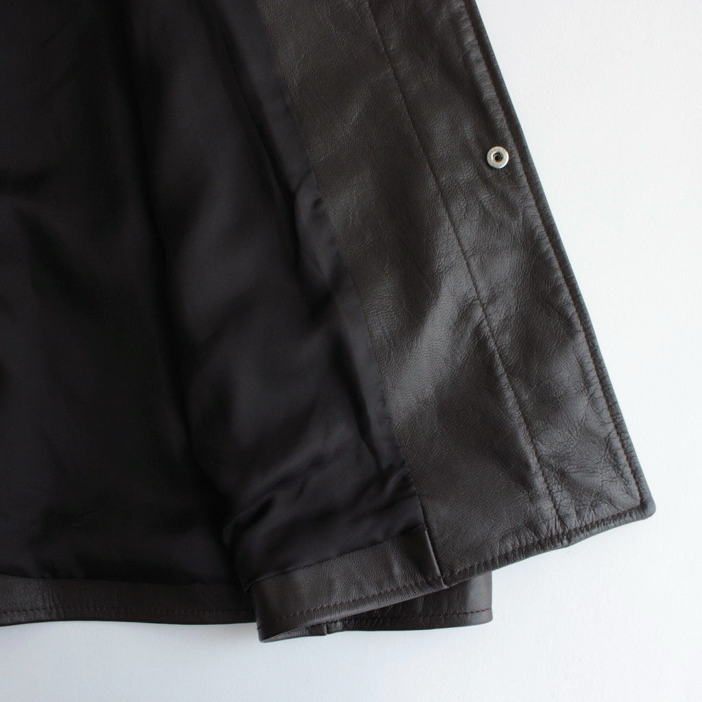 LEATHER HALF COAT #DARK BROWN [ST.766]