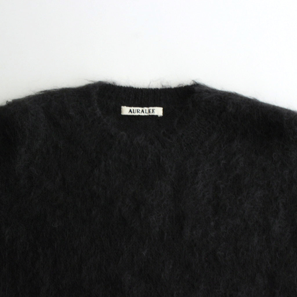 BRUSHED SUPER KID MOHAIR KNIT P/O #INK BLACK [A24AP03KM]