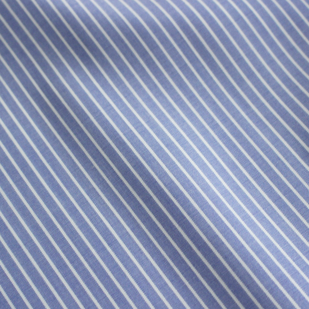 SUPER FINE WOOL STRIPE SHIRT #SAX BLUE STRIPE [A24SS01WW]