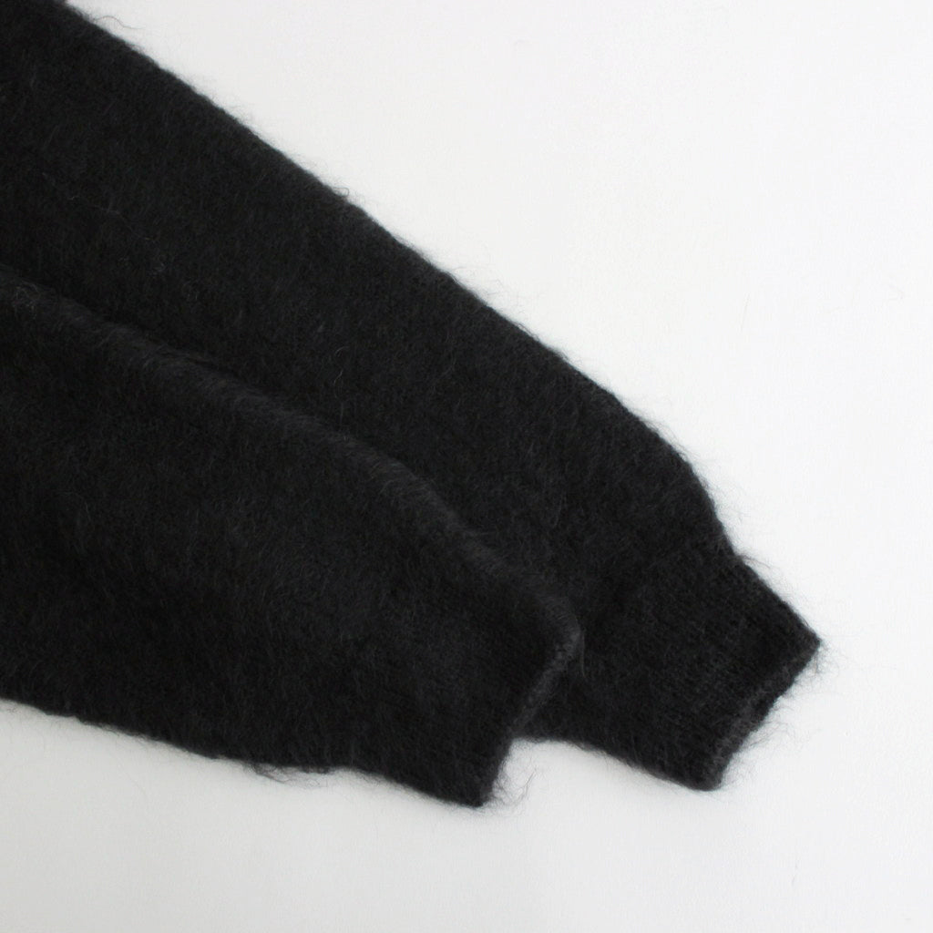 BRUSHED SUPER KID MOHAIR KNIT P/O #INK BLACK [A24AP03KM]