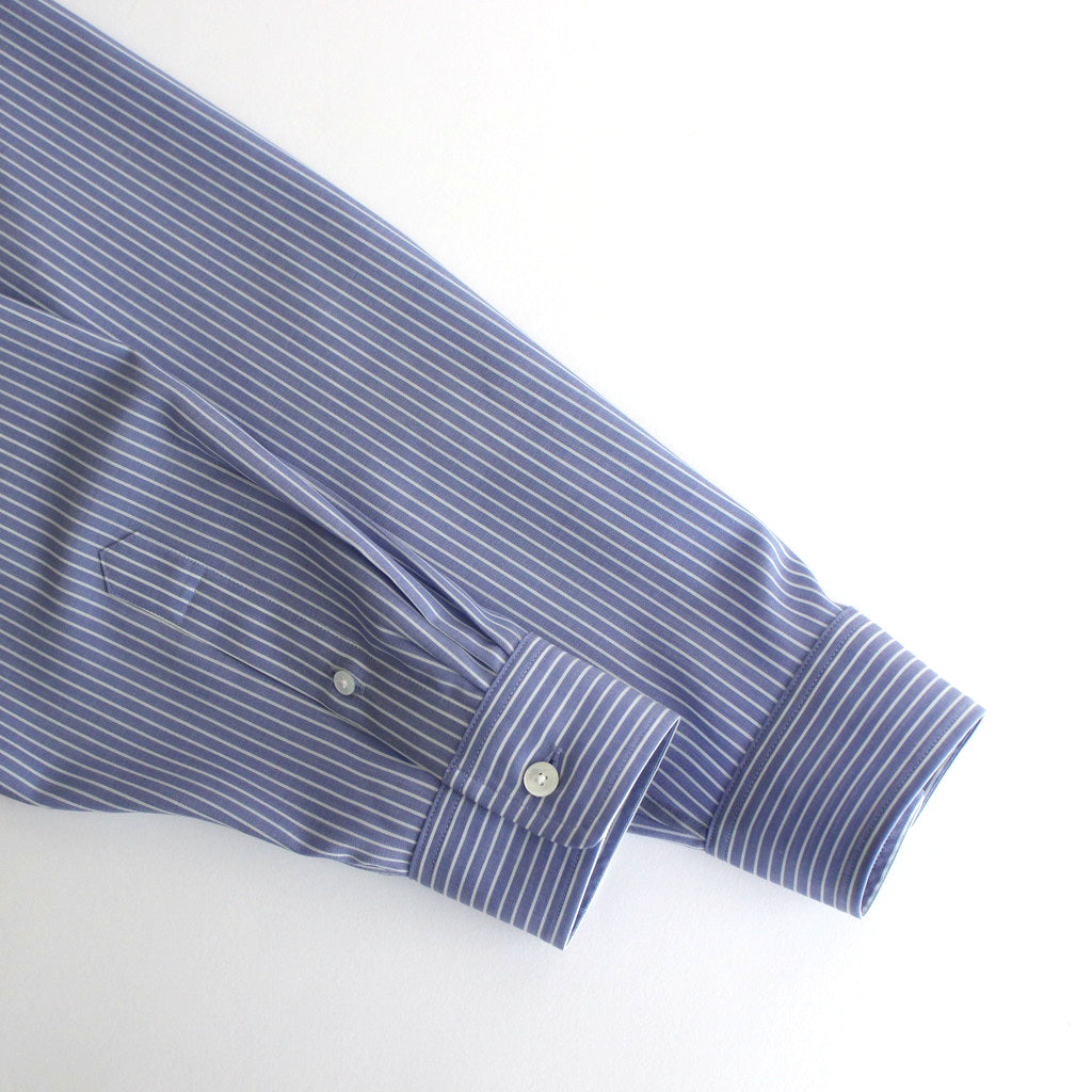 SUPER FINE WOOL STRIPE SHIRT #SAX BLUE STRIPE [A24SS01WW]